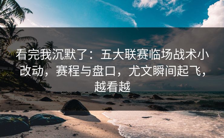 看完我沉默了：五大联赛临场战术小改动，赛程与盘口，尤文瞬间起飞，越看越  第1张